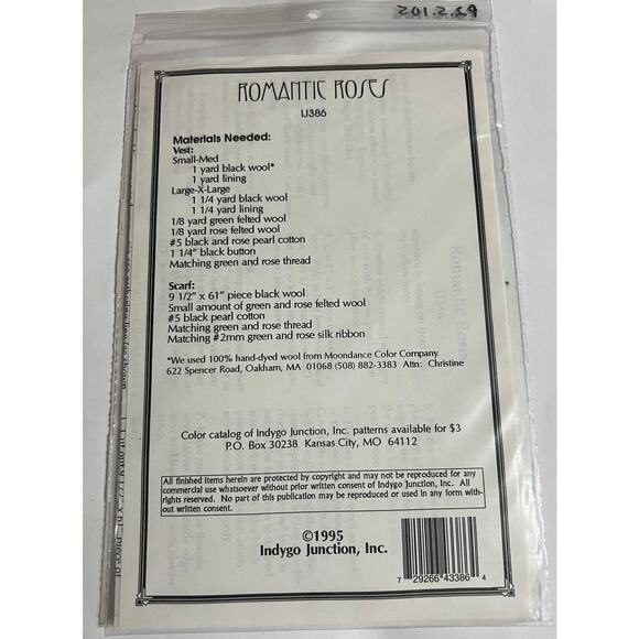 NEW Indygo Junction-Romantic Roses Vest or Scarf Set Pattern & Instructions - Picture 2 of 2